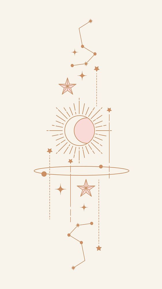 Celestial mobile wallpaper, abstract pastel background design psd