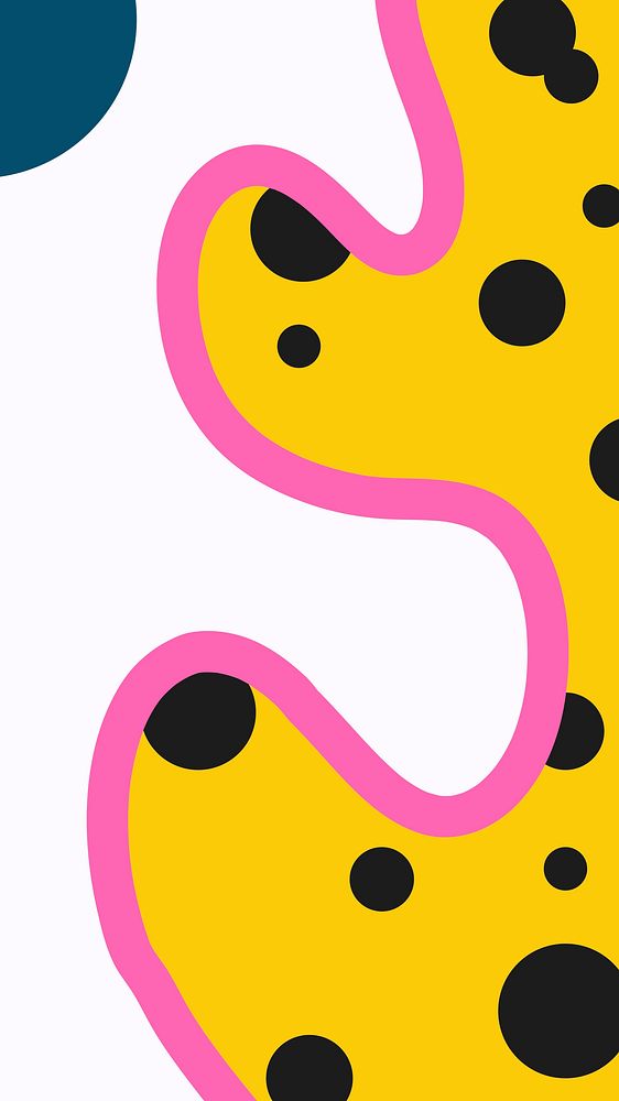 Fun colorful iPhone wallpaper, yellow polka dot pattern
