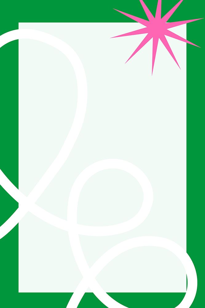 Funky green design frame, pink star shape vector