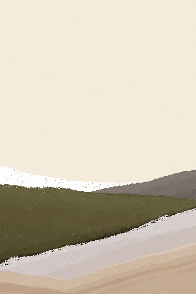 Aesthetic landscape background, green border, crayon texture