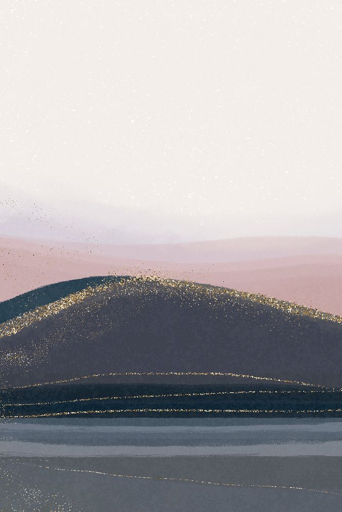 Aesthetic landscape background, pink crayon texture