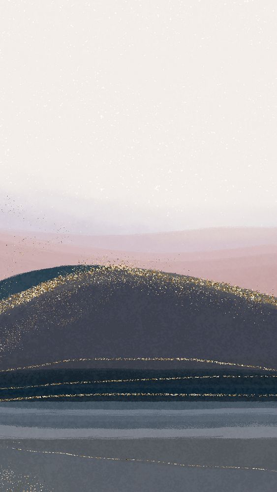 Aesthetic landscape mobile wallpaper, pink crayon texture