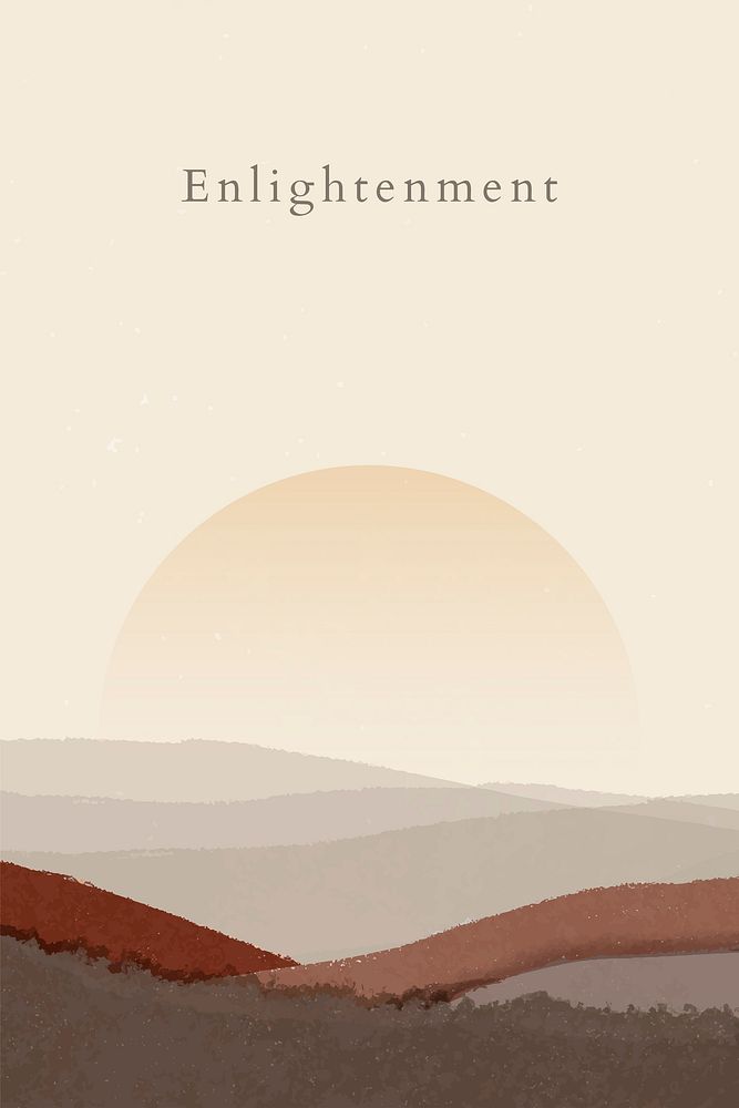 Enlightenment aesthetic banner template, nature landscape vector