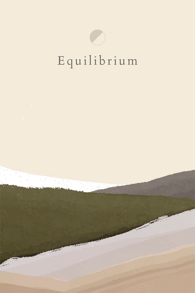 Equilibrium aesthetic banner template, nature landscape vector