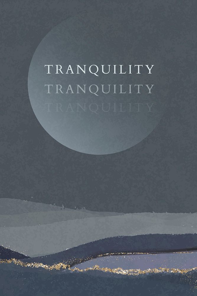 Tranquility aesthetic banner template, nature landscape vector