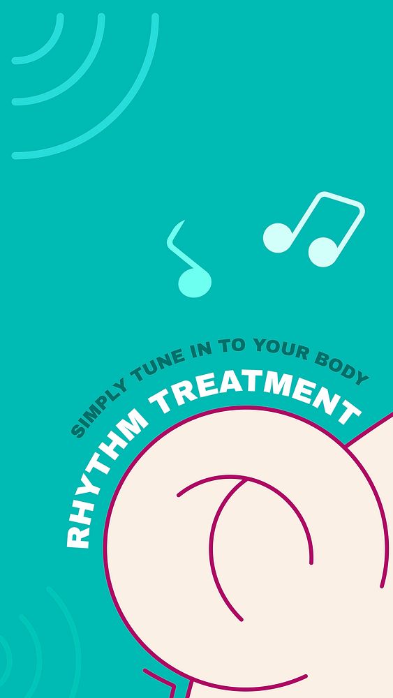 Rhythm treatment ad template, mental health social media story vector