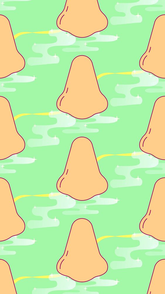 Green iPhone wallpaper, cute nose pattern background