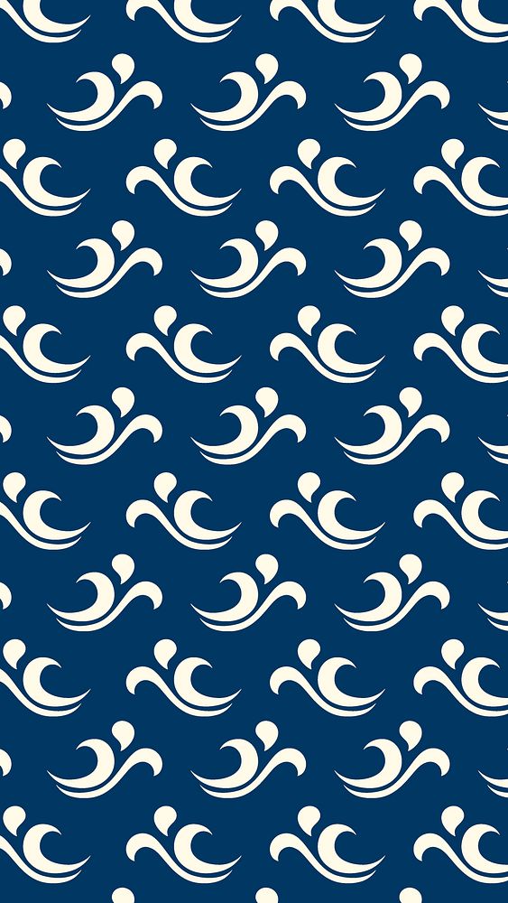 Seamless wave pattern phone wallpaper, blue abstract design