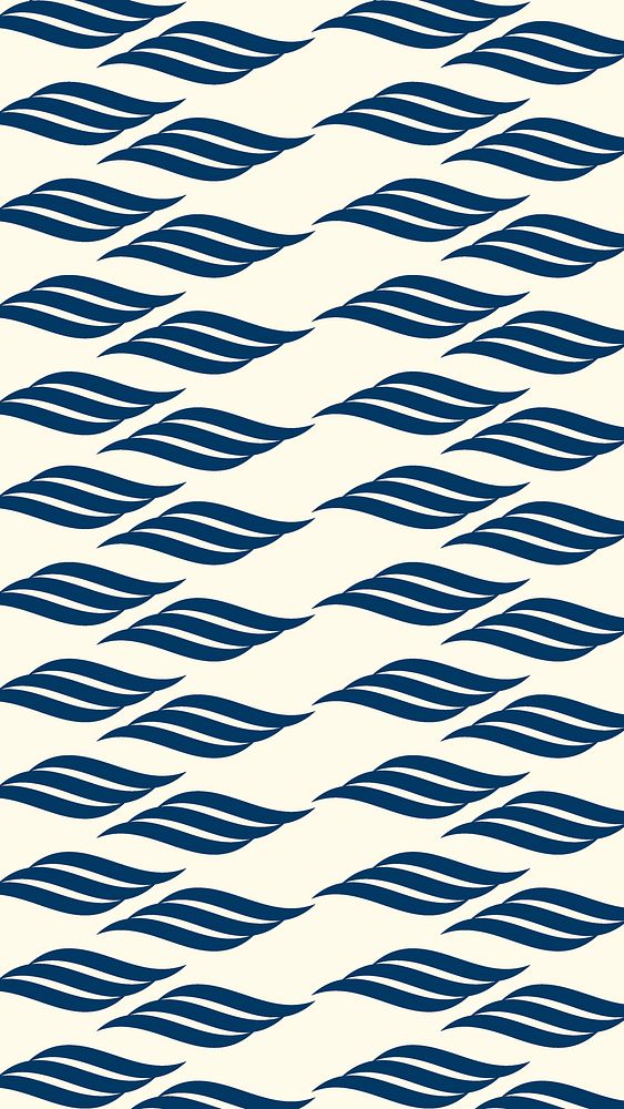 Blue wave pattern iPhone wallpaper, seamless abstract design