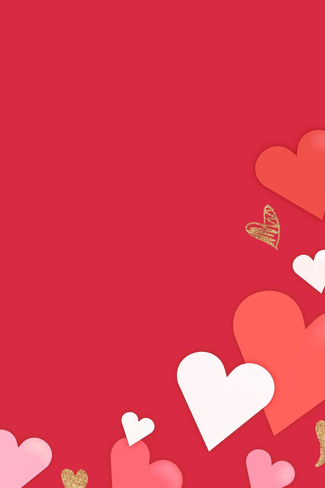 Valentine&rsquo;s love background, heart shape border design