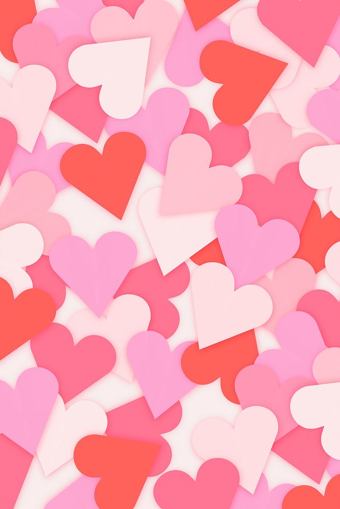 Colorful hearts pattern background valentine&rsquo;s design