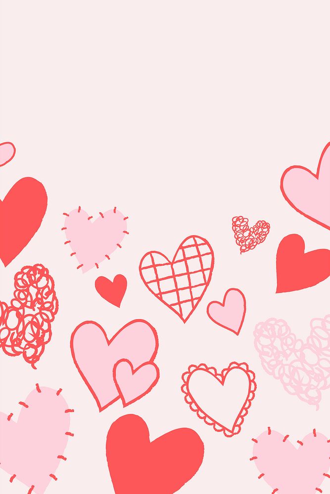 Valentine&rsquo;s love background border, heart shape design
