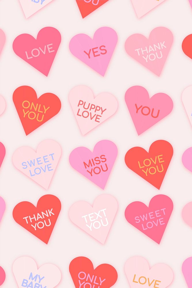 Colorful hearts background valentine&rsquo;s pattern design