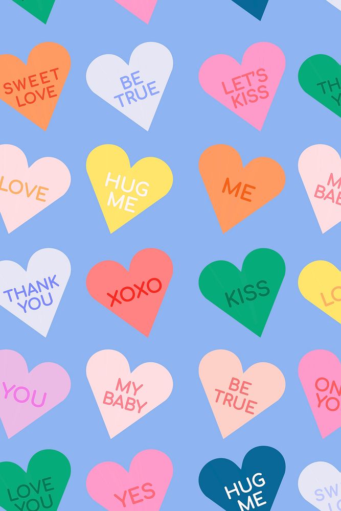 Colorful hearts background valentine&rsquo;s pattern design