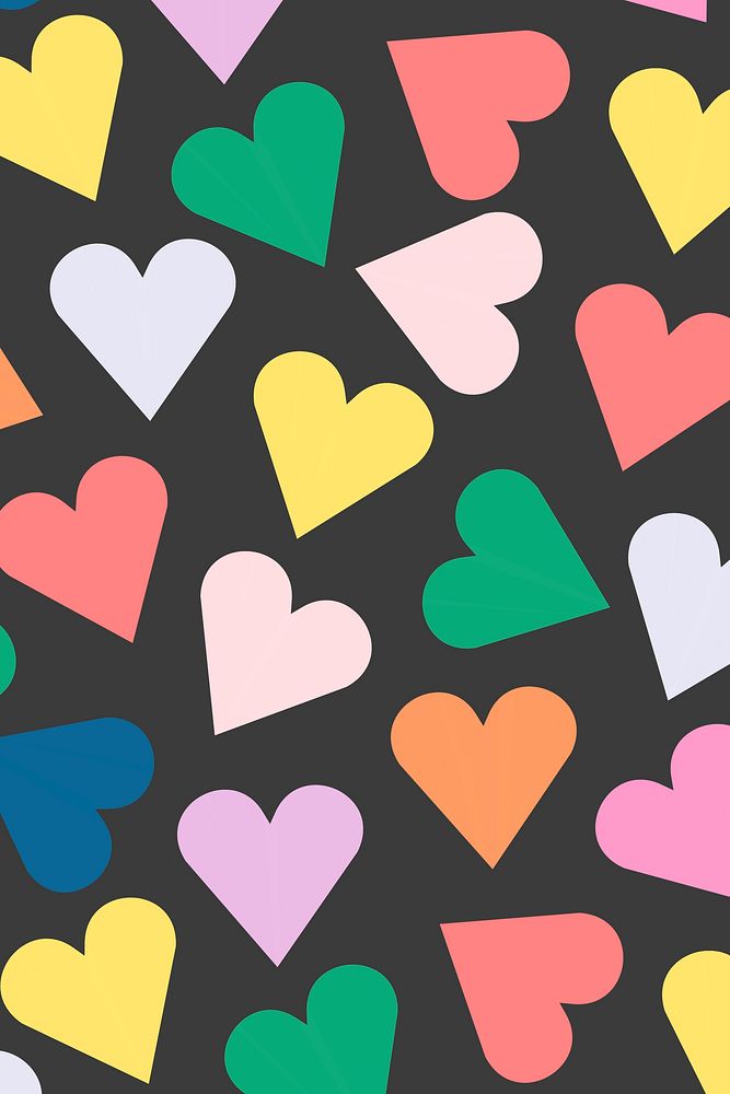 Colorful hearts background pattern, valentine&rsquo;s design