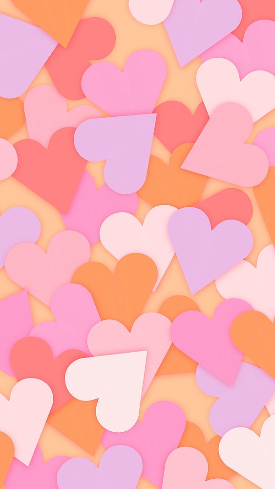 Colorful heart iPhone wallpaper love background
