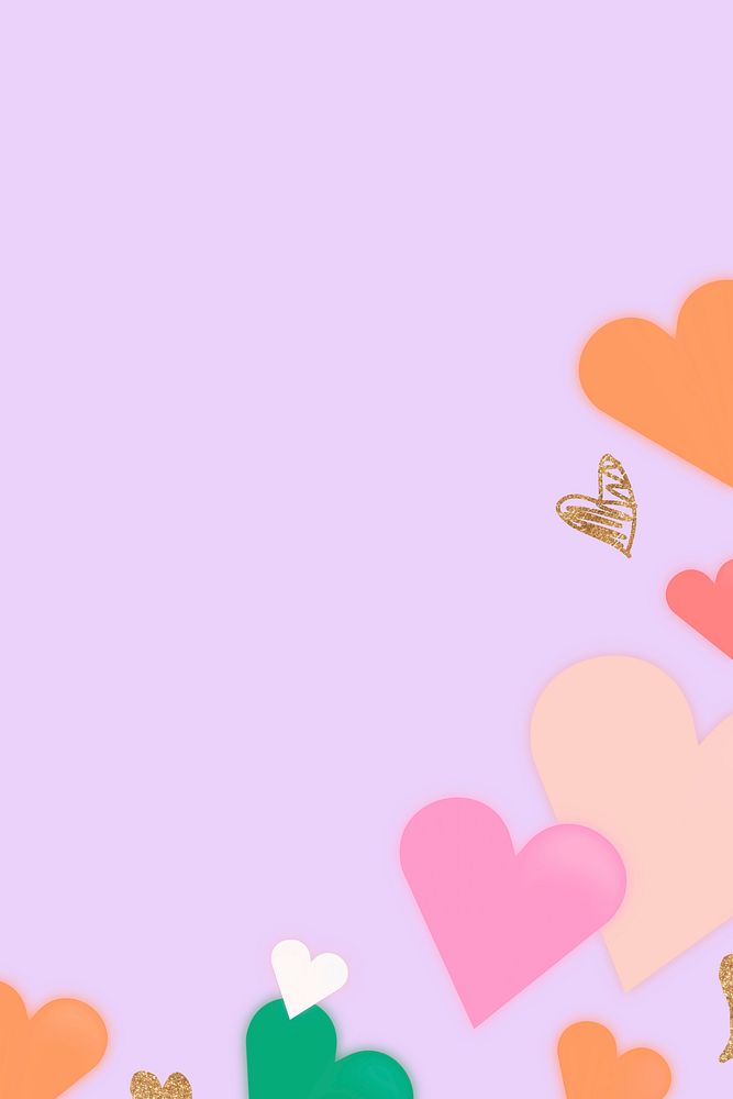 Colorful hearts background, valentine&rsquo;s border design