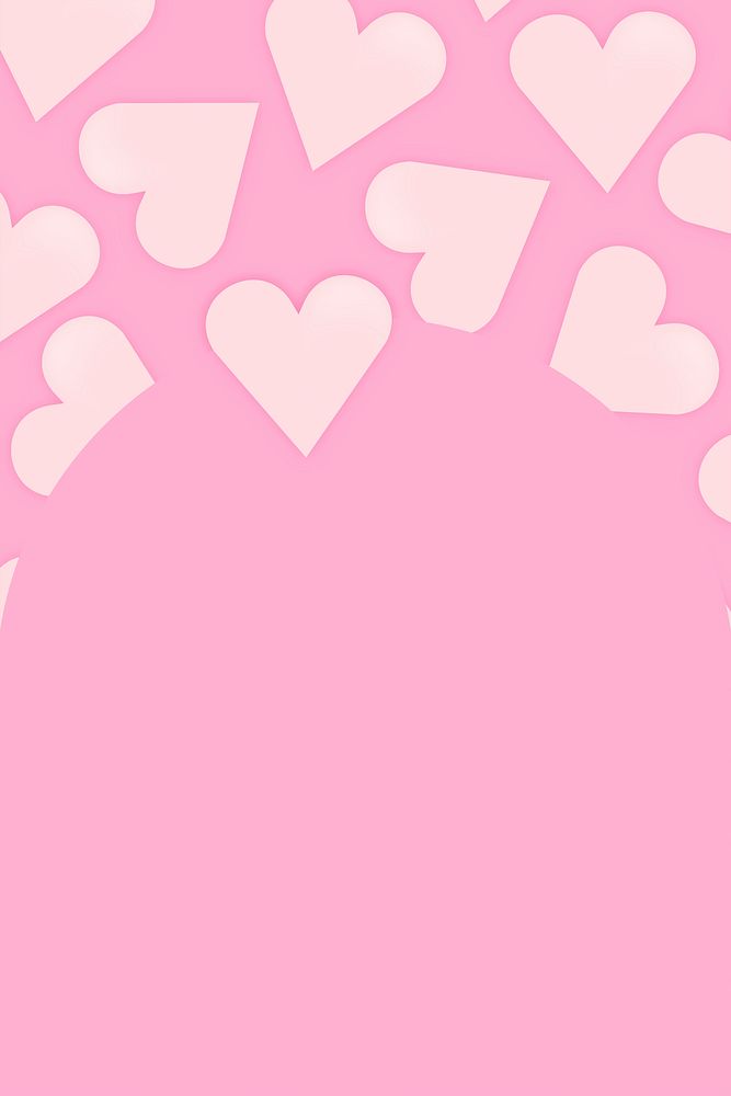 Girly pink border background psd, cute valentine design
