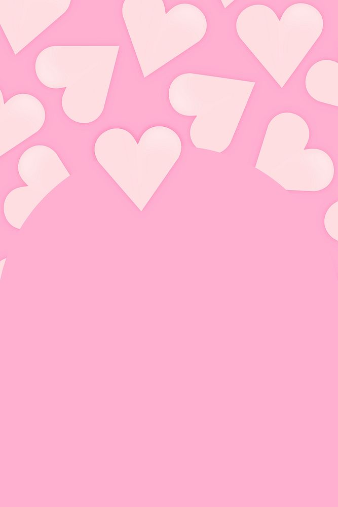 Girly pink border vector background, cute valentine design