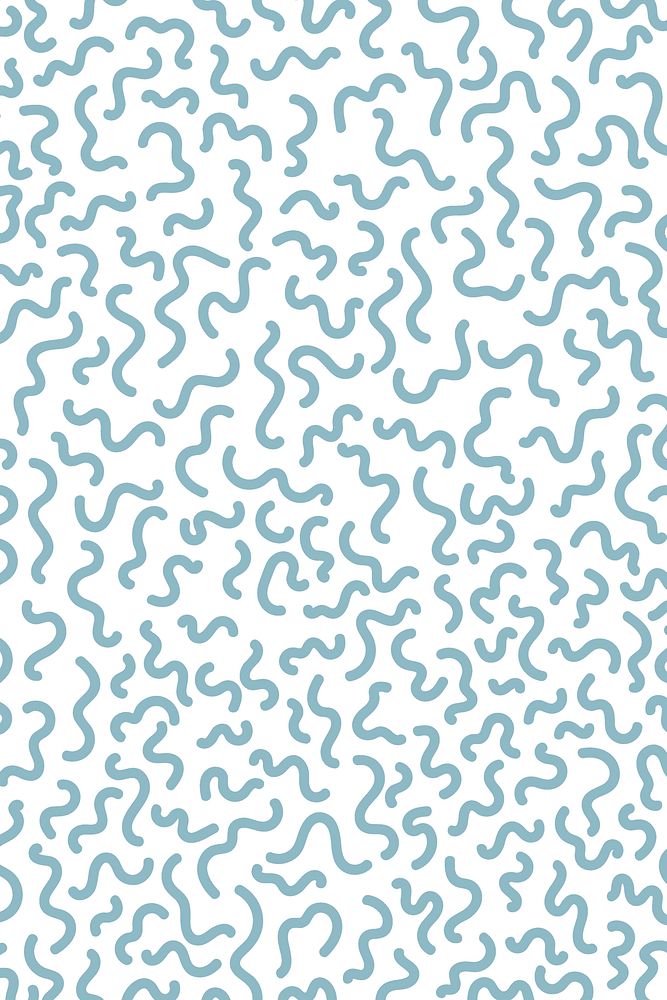 Cute squiggle pattern background blue drawing design