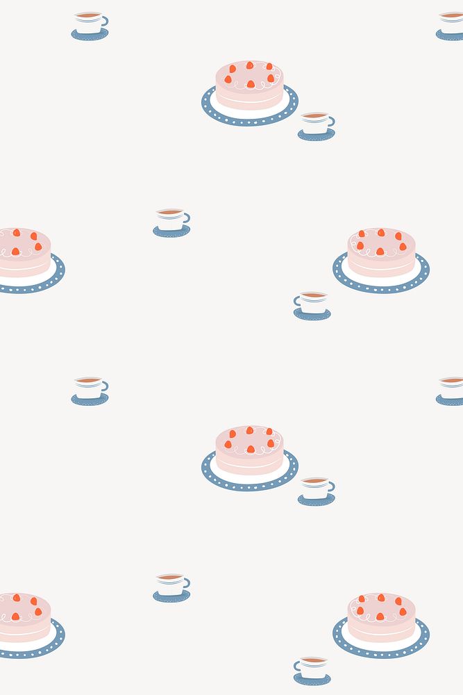 Cute cakes pattern background, seamless design