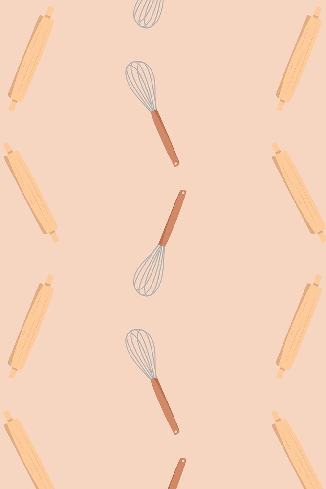 Cute kitchen pattern background, seamless design