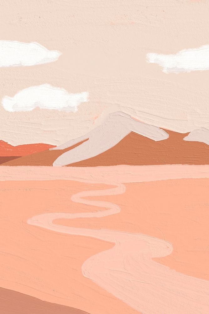 Desert acrylic painting background, aesthetic nature design