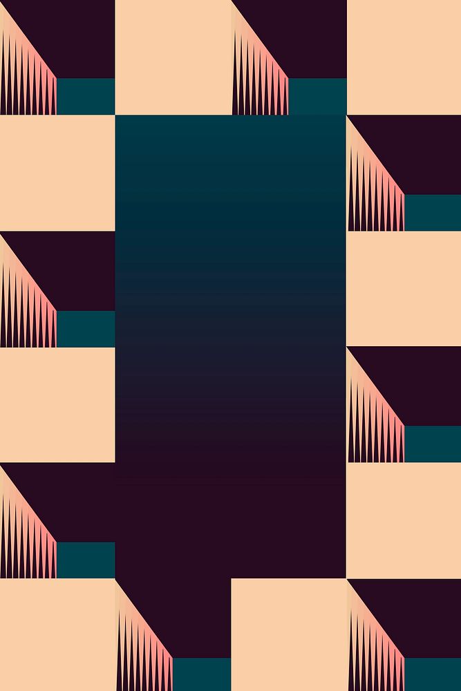 3d cube pattern frame, geometric retro graphic design vector