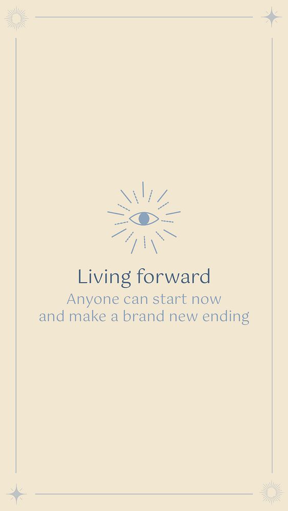 Living forward facebook story template, minimal inspirational quote psd