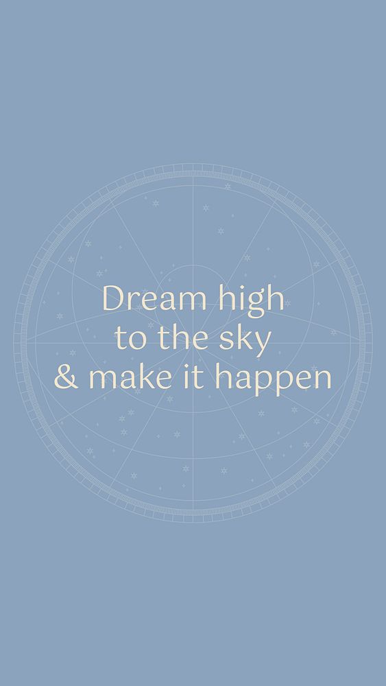 Dream high instagram story template, minimal inspirational quote psd