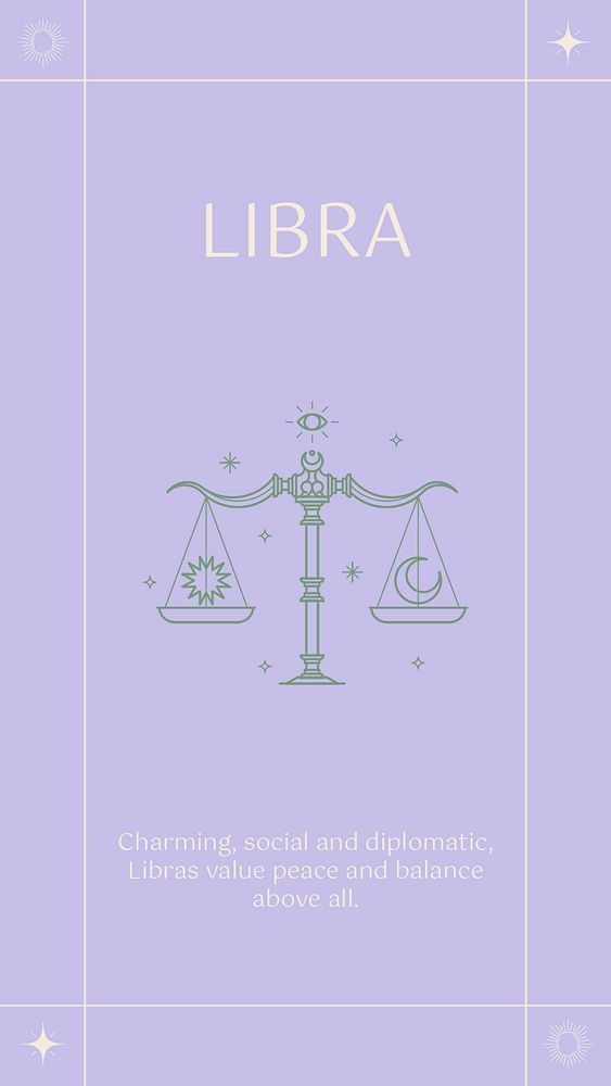 Minimal Instagram story template, Libra sign, astrology reading psd