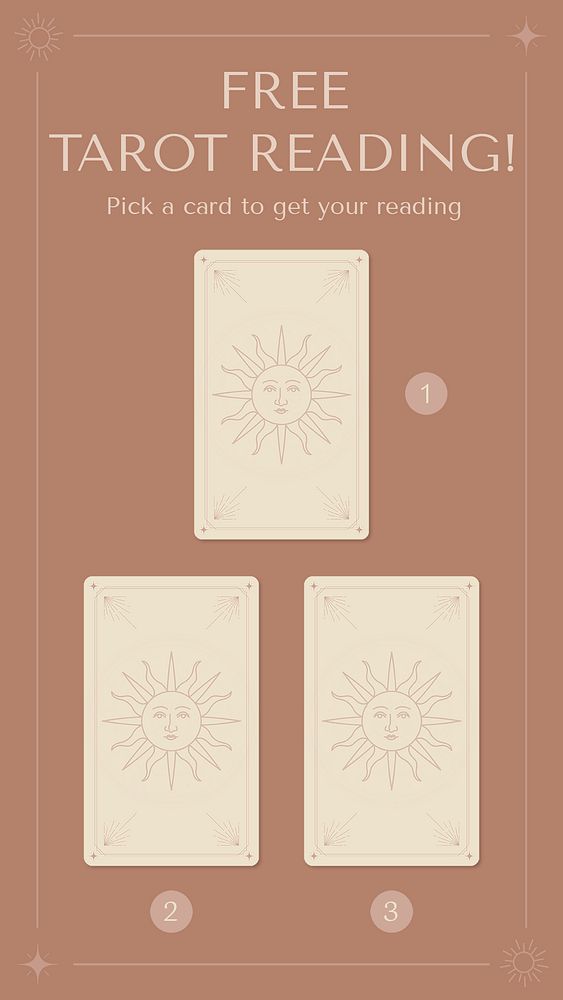 Minimal facebook story template, tarot card reading, marketing ad psd