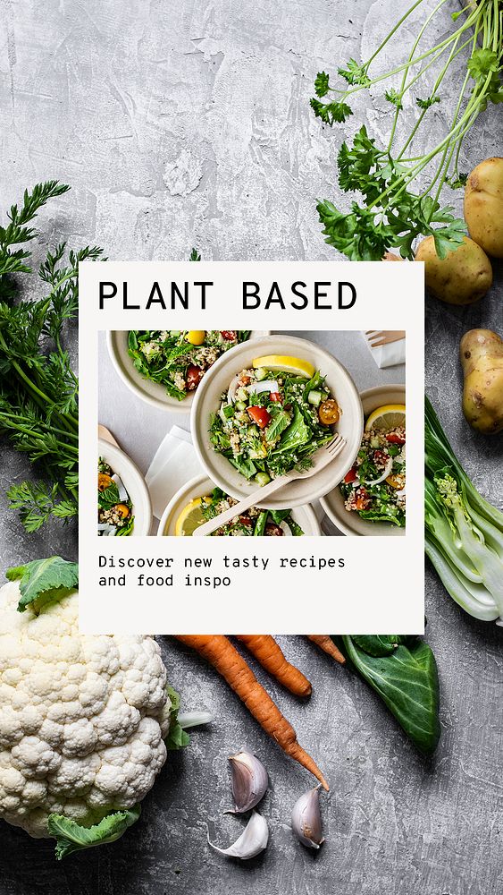 Plant based Instagram story template psd