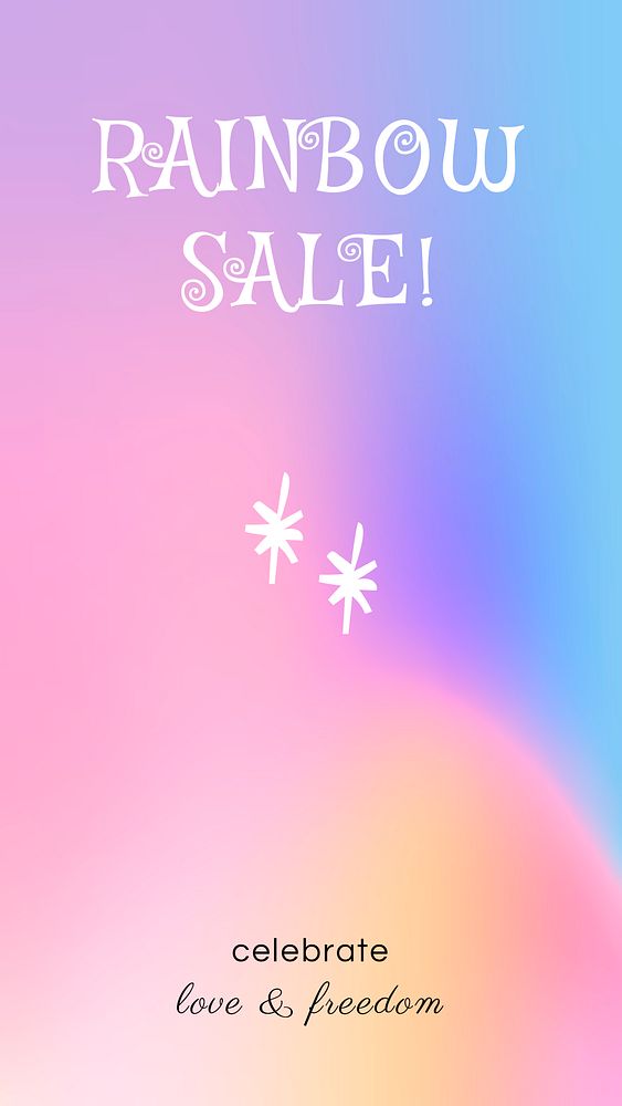 Aesthetic sale Instagram story template, colorful, gradient design psd