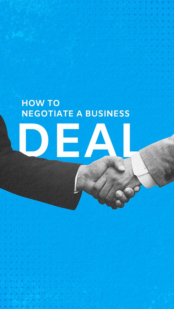 Business deal Instagram story template, businessmen handshake remixed media psd