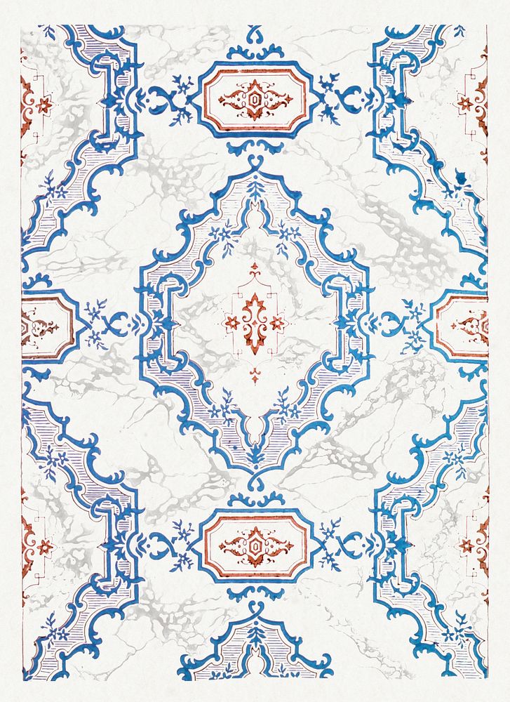 Entrance Hall Wallpaper from The Collins House (ca. 1850). Original from The MET Museum. Digitally enhanced by rawpixel.