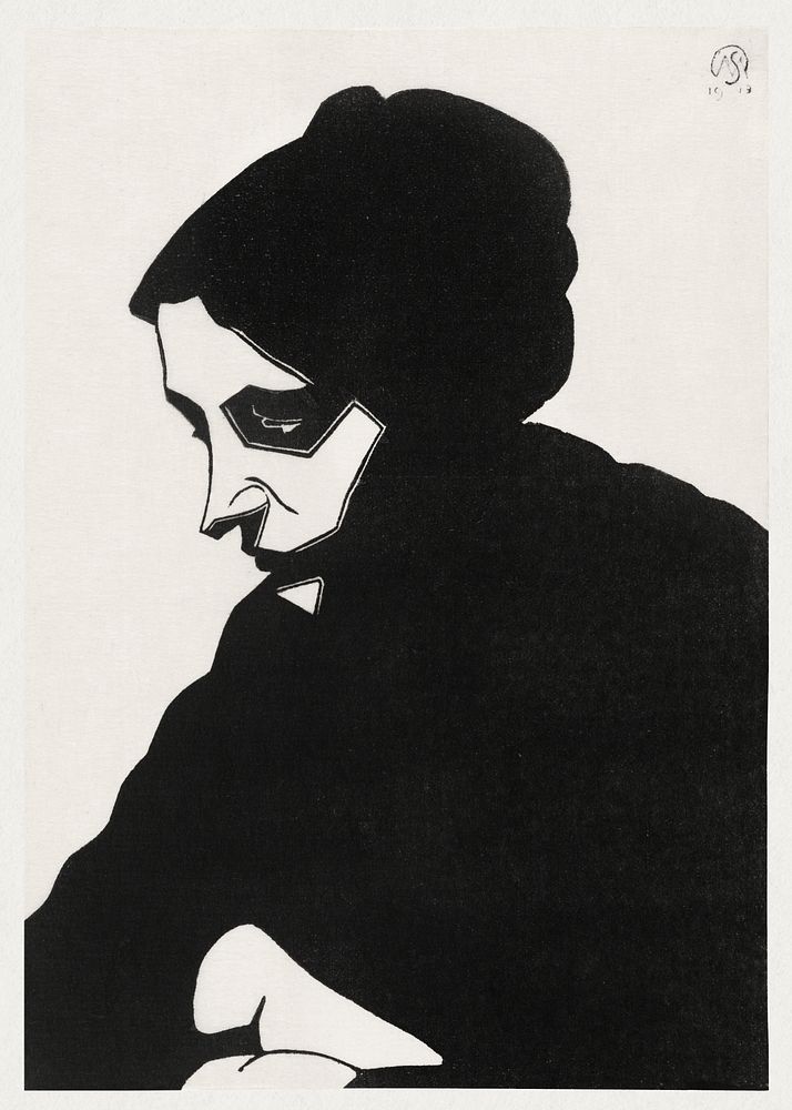 Portrait of an unknown woman (Portret van een onbekende vrouw) (1913) print in high resolution by Samuel Jessurun de…