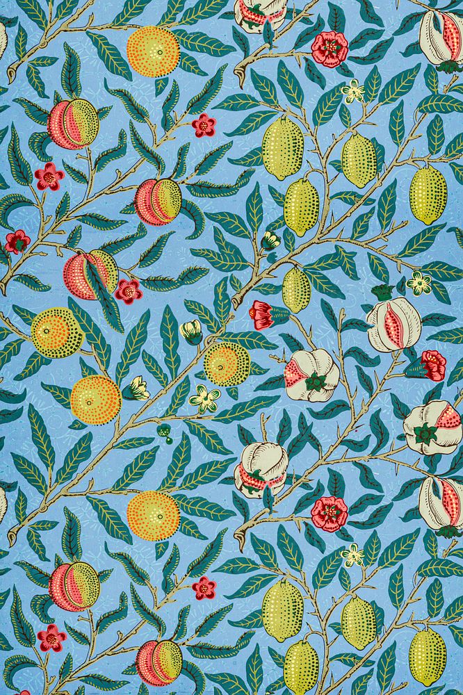 William Morris's Four fruits (1862) famous pattern. Original from The Smithsonian Institution. Digitally enhanced by…