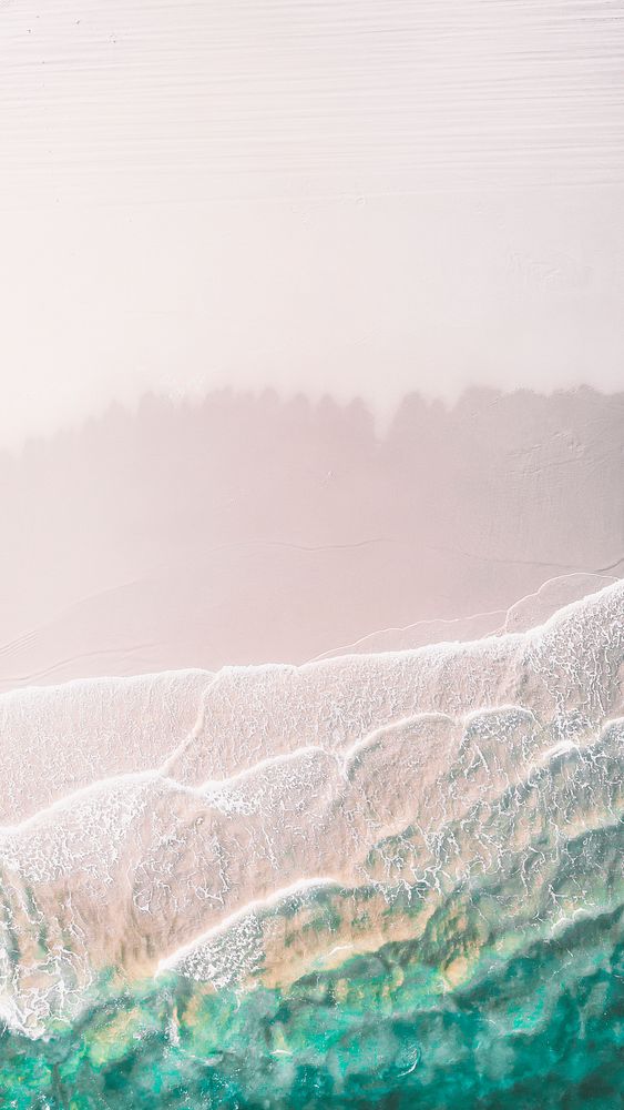 White sand beach mobile phone wallpaper drone shot