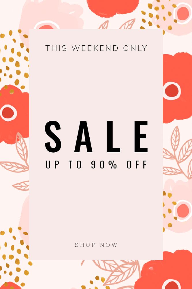 Sale up to 90% off promotion psd floral frame