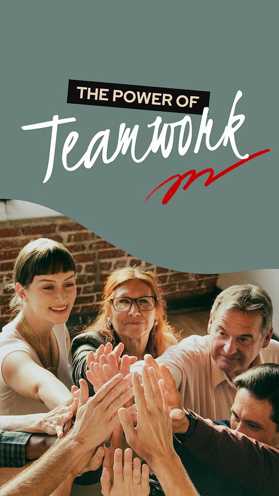 Teamwork Instagram story template, collaboration photo psd
