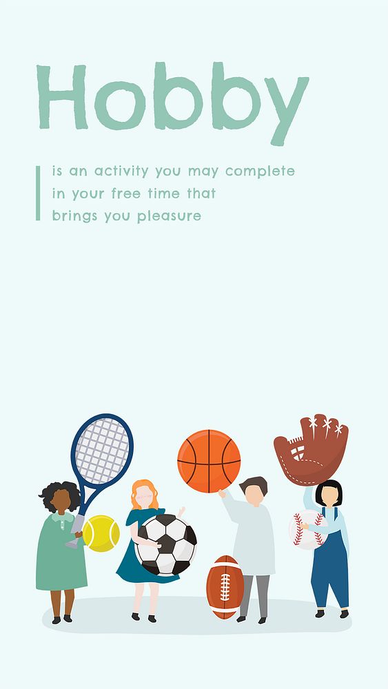 Sport hobby Instagram story template, editable design psd