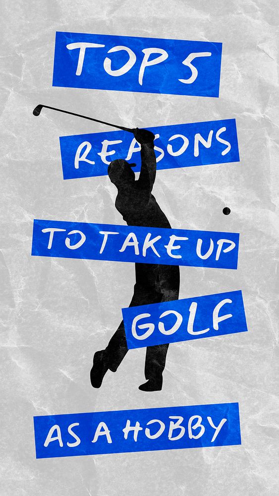Golf hobby Instagram story template, editable design psd