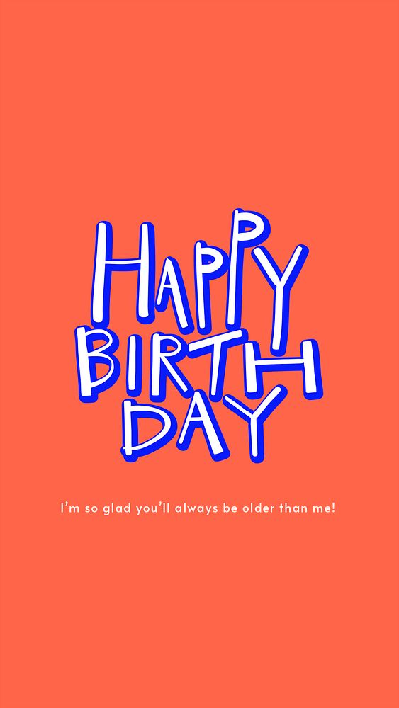 Birthday greeting Instagram story template, colorful typography psd