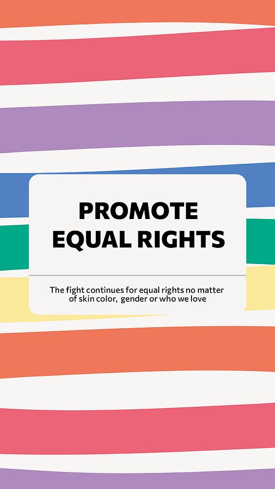 Equal rights Instagram story template, Pride Month celebration psd