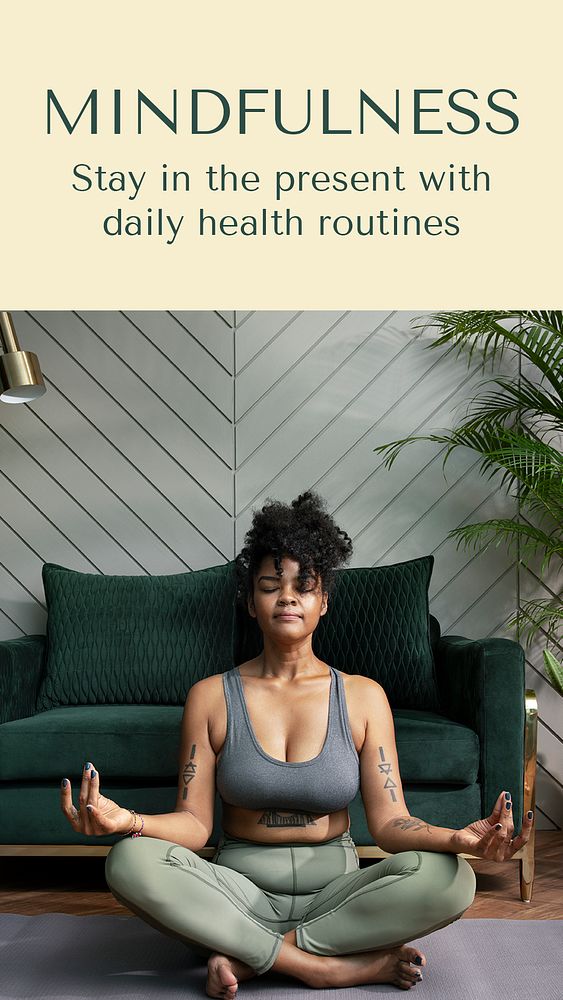Mindfulness Instagram story template, editable social media ad  psd