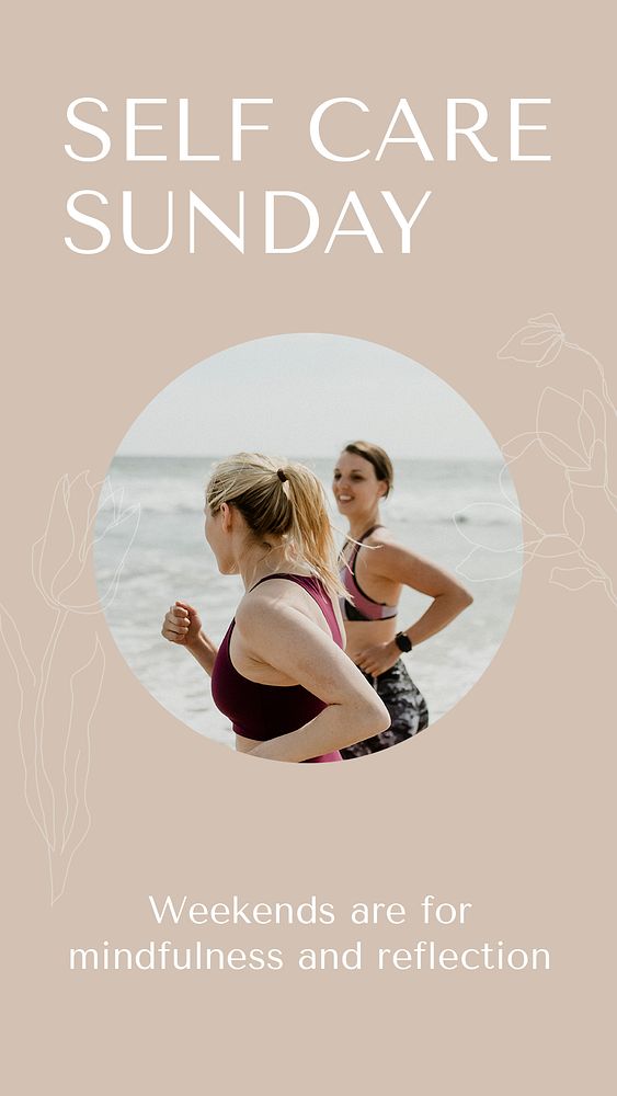 Self-care Sunday Instagram story template, editable social media ad  psd