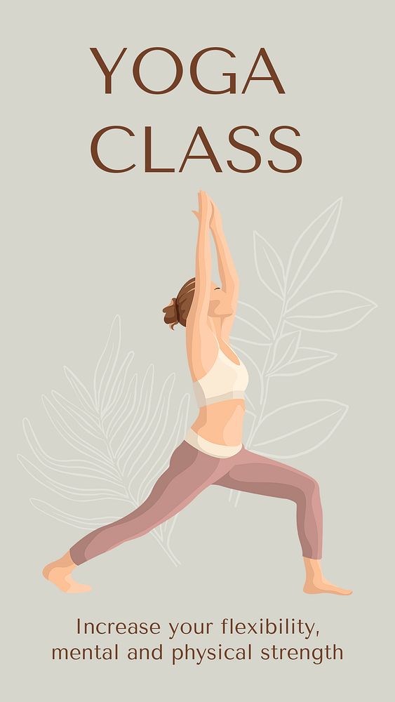 Yoga class Instagram story template, editable social media ad  psd