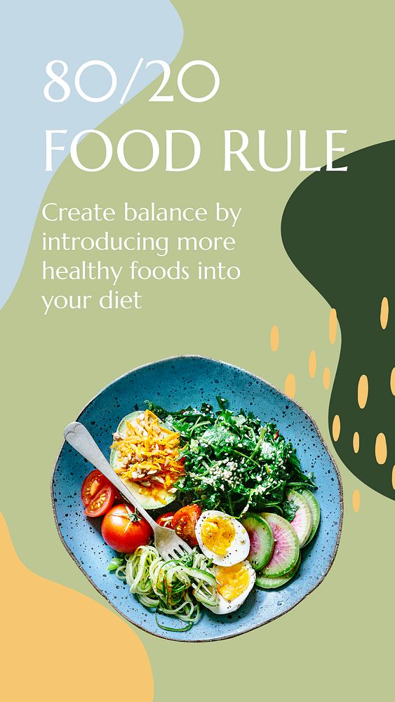 Healthy eating Instagram story template, editable social media ad  psd