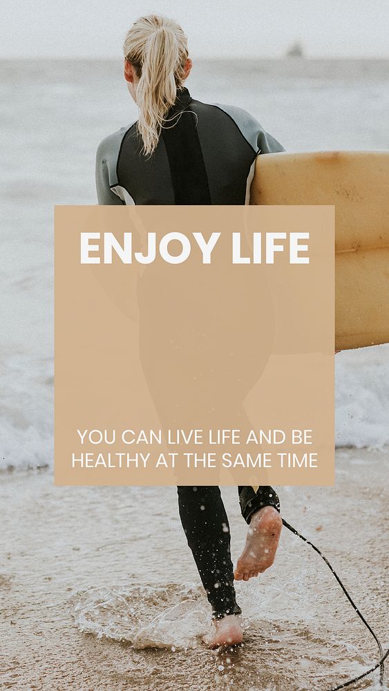 Surfer lifestyle Instagram story template, editable social media ad  psd